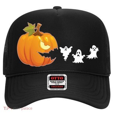 Funny Halloween Pac Man Pumpkin Ghost Hat