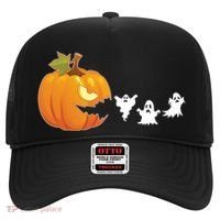 Funny Halloween Pac Man Pumpkin Ghost Hat thumb 0