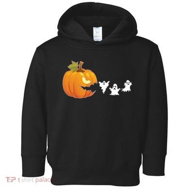 Funny Halloween Pac Man Pumpkin Ghost Toddler Hoodie