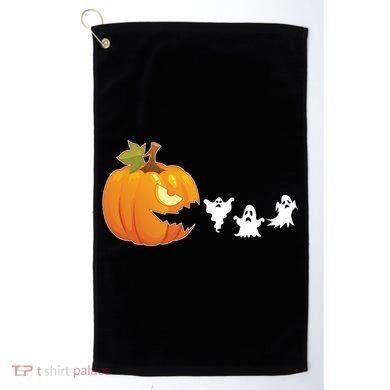 Funny Halloween Pac Man Pumpkin Ghost Golf Towel