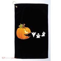 Funny Halloween Pac Man Pumpkin Ghost Golf Towel thumb 0