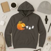 Funny Halloween Pac Man Pumpkin Ghost Hoodie thumb 3