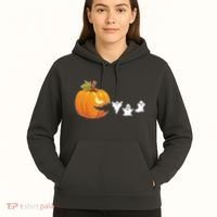 Funny Halloween Pac Man Pumpkin Ghost Hoodie thumb 5