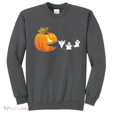 Funny Halloween Pac Man Pumpkin Ghost Sweatshirt