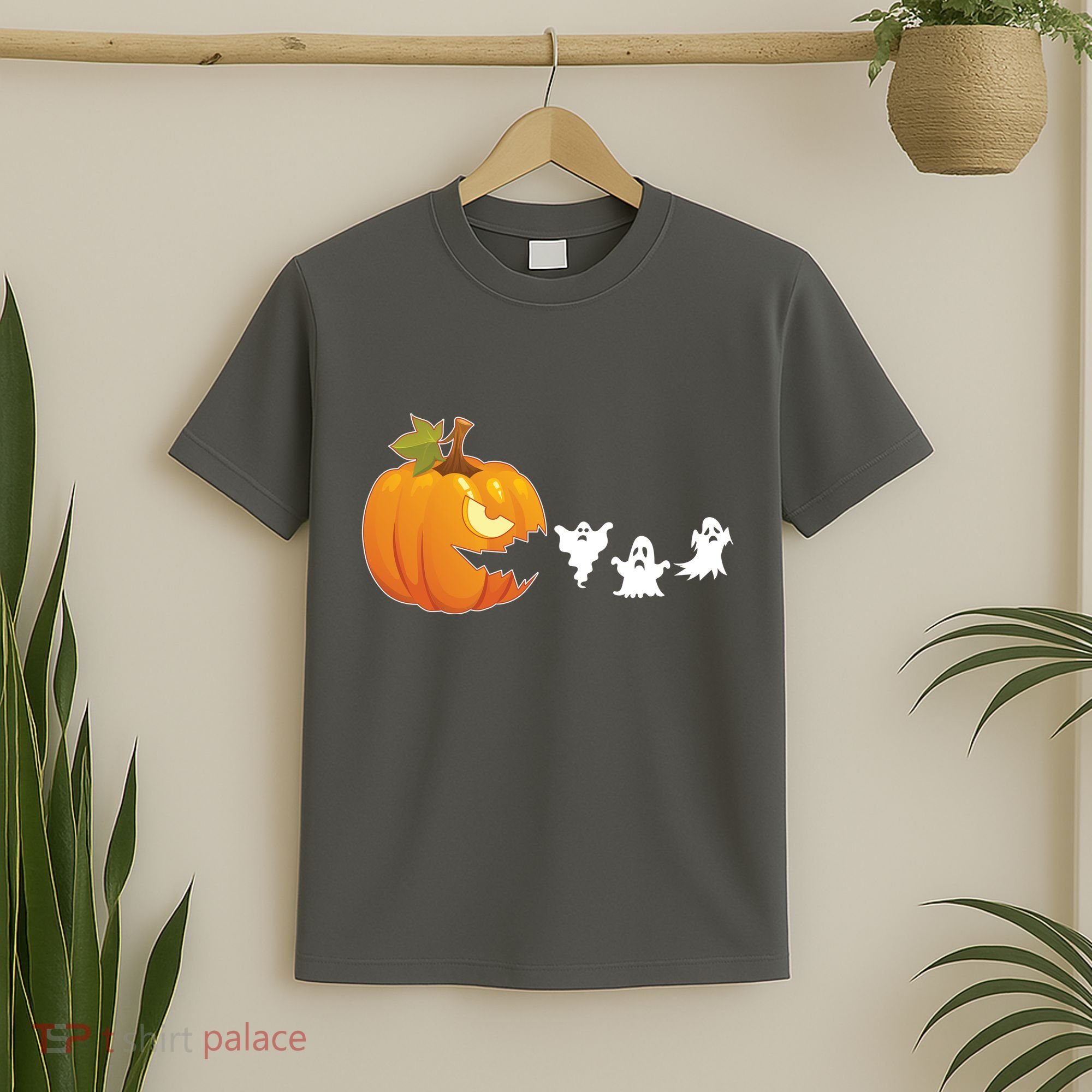 Funny Halloween Pac Man Pumpkin Ghost T-Shirt
