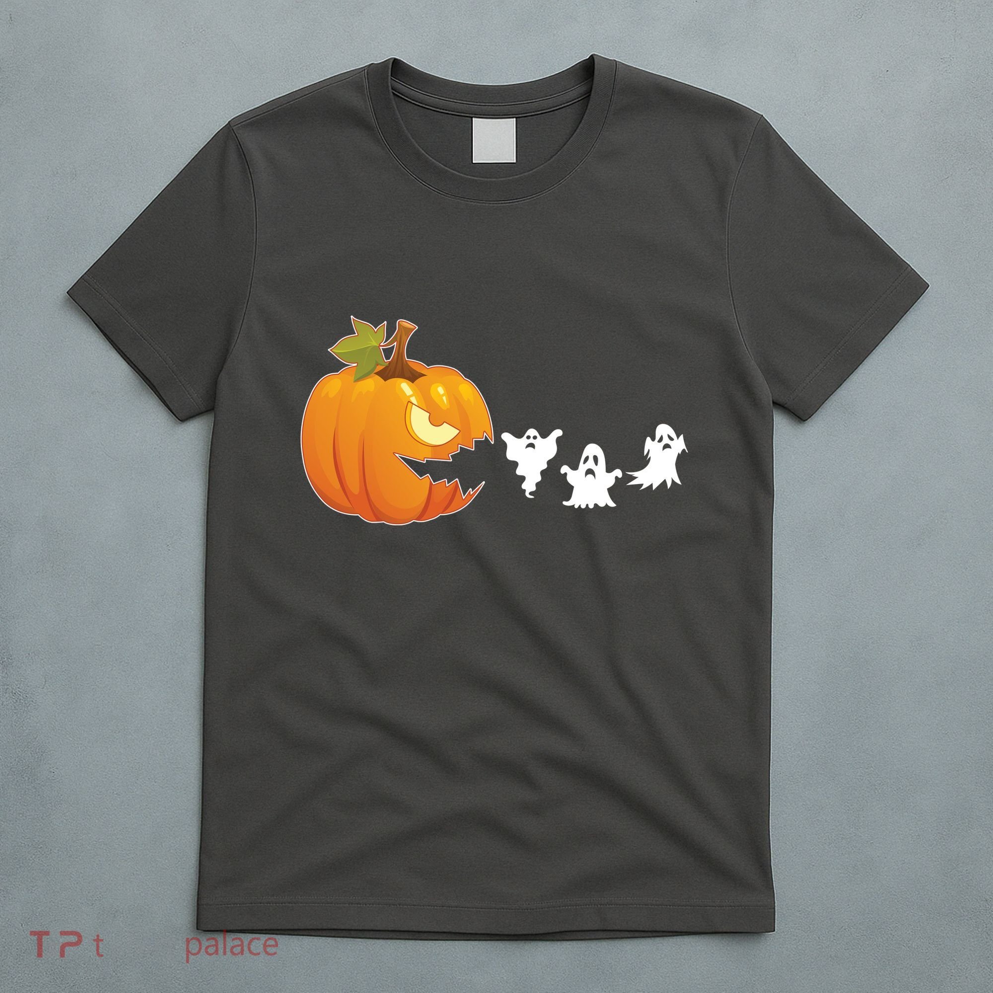 Funny Halloween Pac Man Pumpkin Ghost T-Shirt