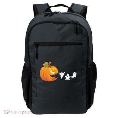 Funny Halloween Pac Man Pumpkin Ghost Backpack