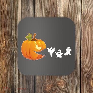 Funny Halloween Pac Man Pumpkin Ghost Coaster