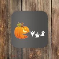 Funny Halloween Pac Man Pumpkin Ghost Coaster thumb 0