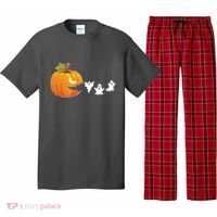Funny Halloween Pac Man Pumpkin Ghost Pajama Set thumb 0