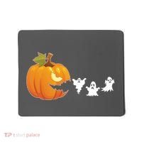 Funny Halloween Pac Man Pumpkin Ghost Mousepad thumb 0