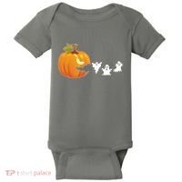 Funny Halloween Pac Man Pumpkin Ghost Baby Bodysuit thumb 0