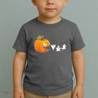 Funny Halloween Pac Man Pumpkin Ghost Toddler T-Shirt thumb 2