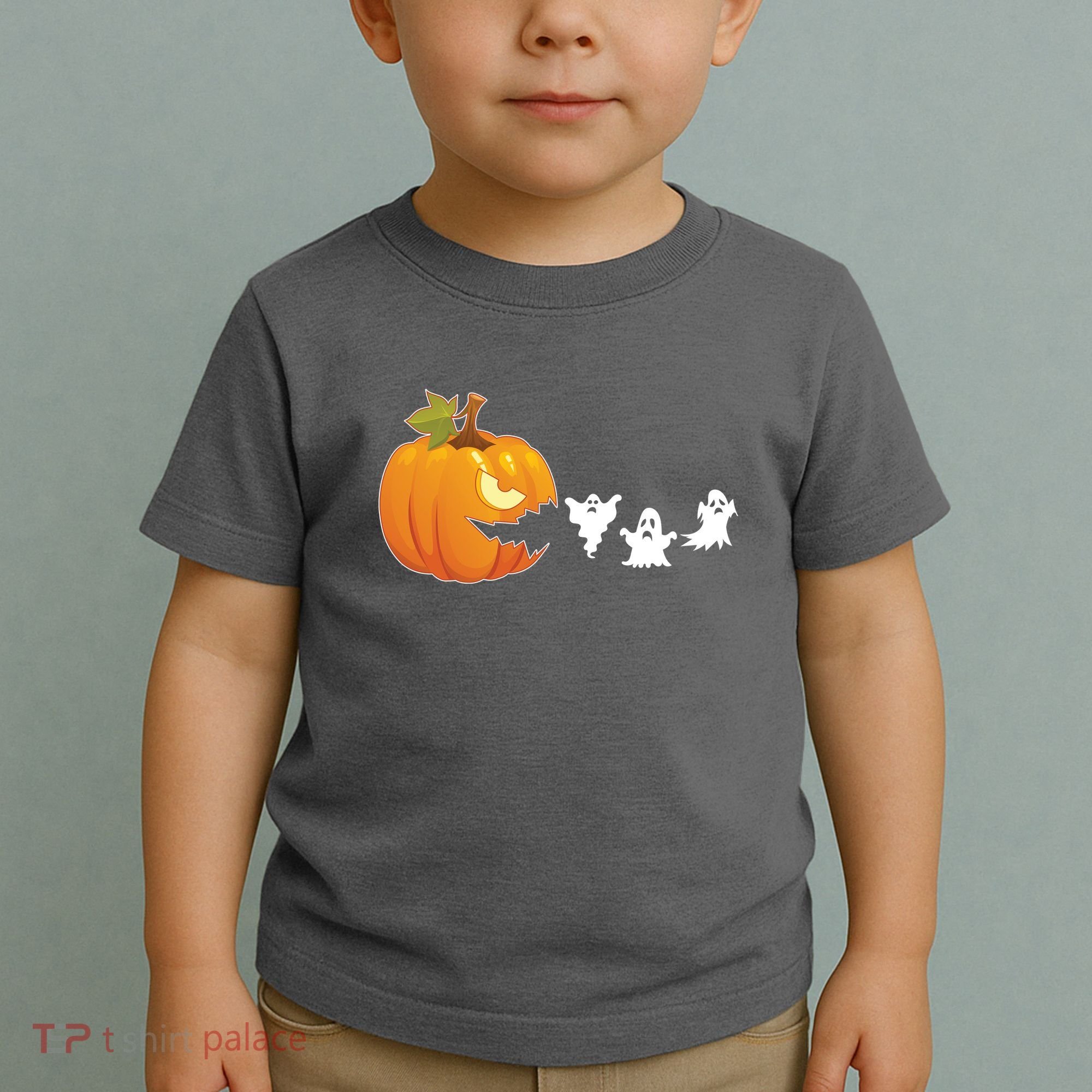 Funny Halloween Pac Man Pumpkin Ghost Toddler T-Shirt