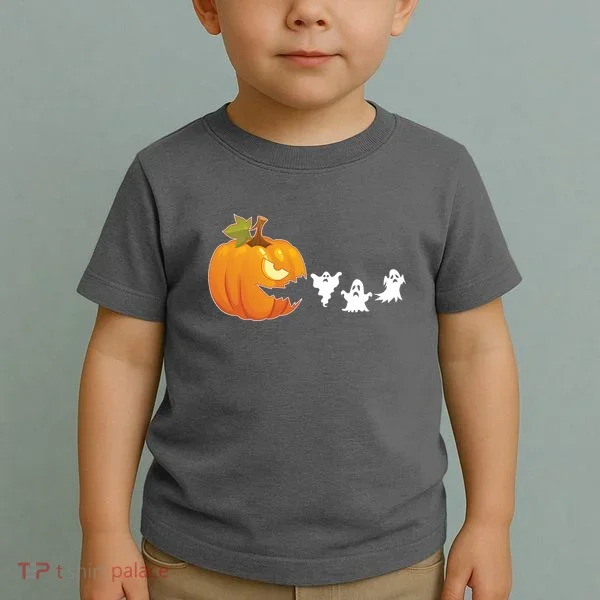 Funny Halloween Pac Man Pumpkin Ghost Toddler T-Shirt