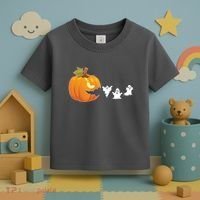 Funny Halloween Pac Man Pumpkin Ghost Toddler T-Shirt thumb 3