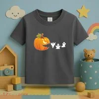 Funny Halloween Pac Man Pumpkin Ghost Toddler T-Shirt thumb 3