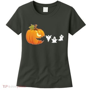 Funny Halloween Pac Man Pumpkin Ghost Women's T-Shirt