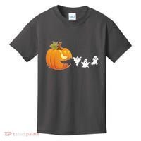 Funny Halloween Pac Man Pumpkin Ghost Kids T-Shirt thumb 0
