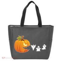 Funny Halloween Pac Man Pumpkin Ghost Tote Bag thumb 0