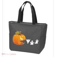 Funny Halloween Pac Man Pumpkin Ghost Tote Bag thumb 3