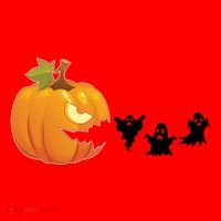 Funny Halloween Pac Man Pumpkin Ghost Santa Hat thumb 1