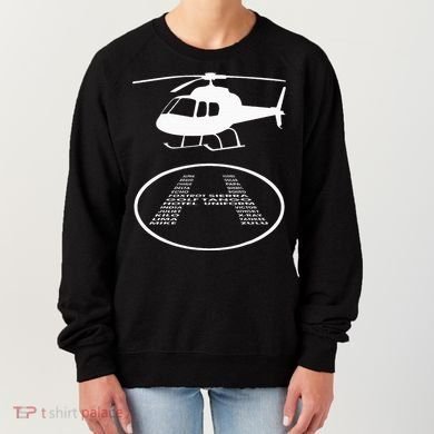 Funny Helicopter Phonetic Alphabet Pilot Aviation Pun Outfit Women's Sweatshirt