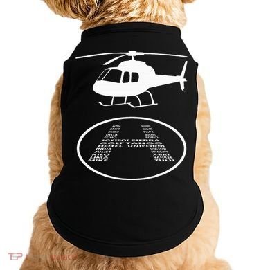 Funny Helicopter Phonetic Alphabet Pilot Aviation Pun Outfit Doggie Tank