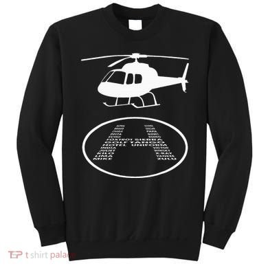 Funny Helicopter Phonetic Alphabet Pilot Aviation Pun Outfit Sweatshirt