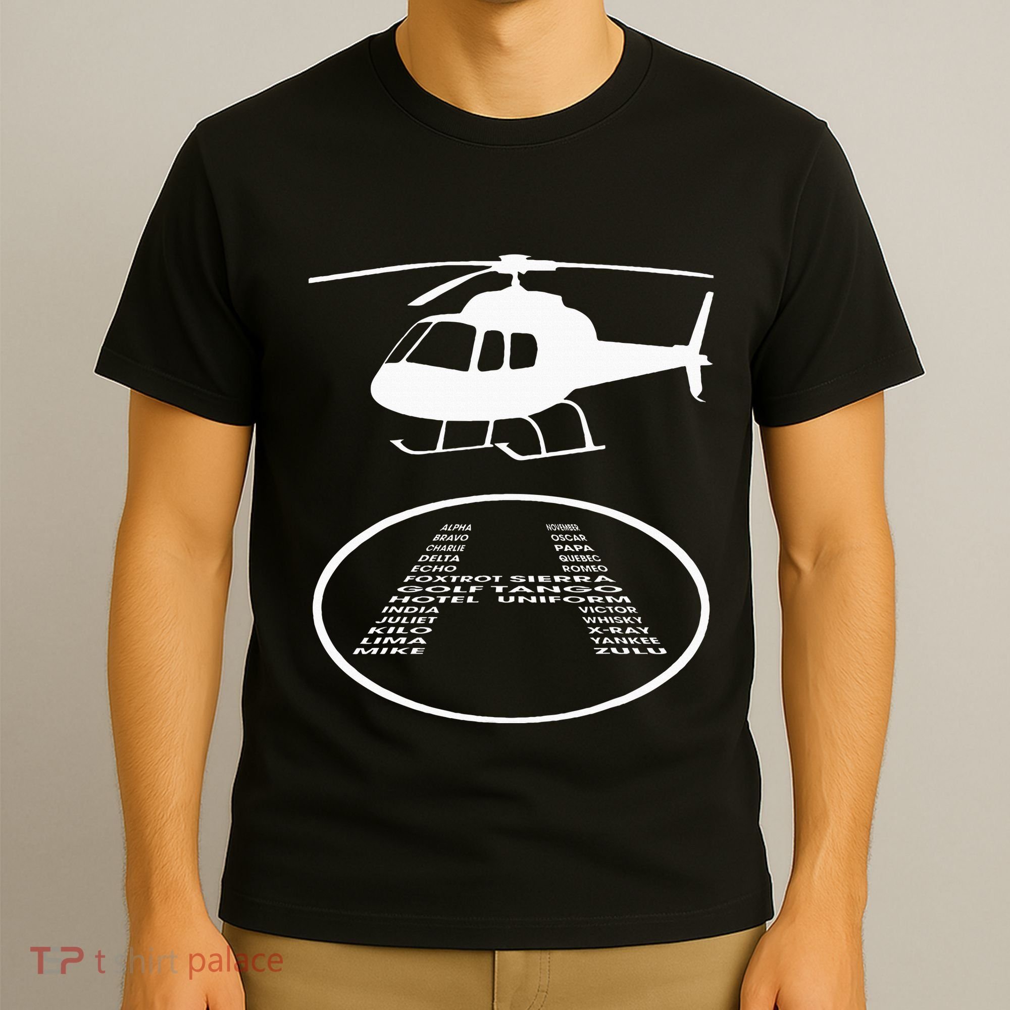 Funny Helicopter Phonetic Alphabet Pilot Aviation Pun Outfit T-Shirt