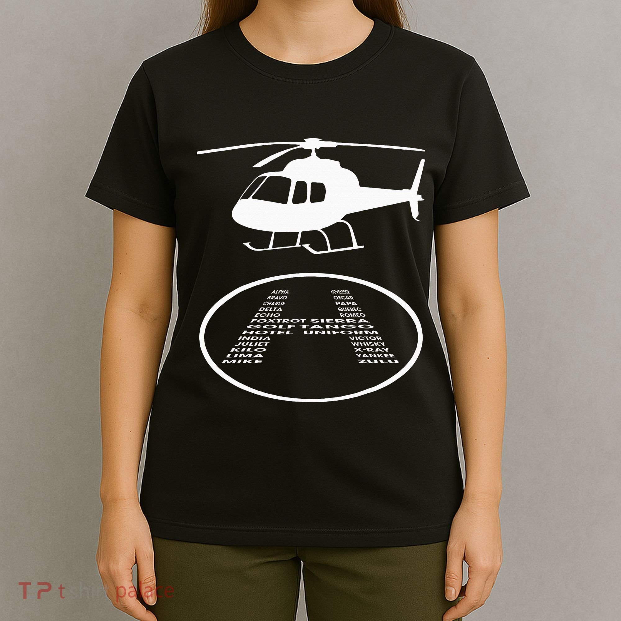 Funny Helicopter Phonetic Alphabet Pilot Aviation Pun Outfit T-Shirt