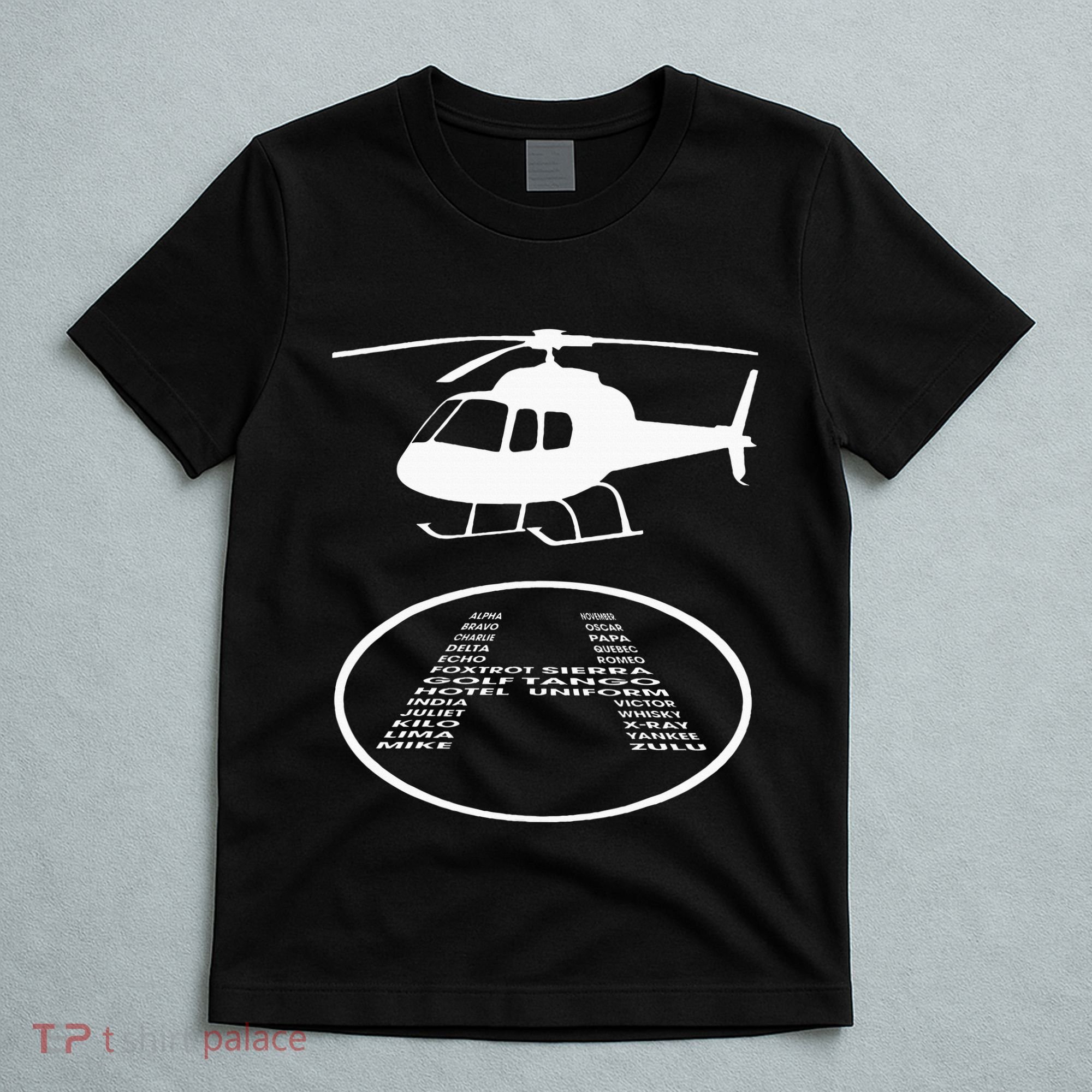 Funny Helicopter Phonetic Alphabet Pilot Aviation Pun Outfit T-Shirt
