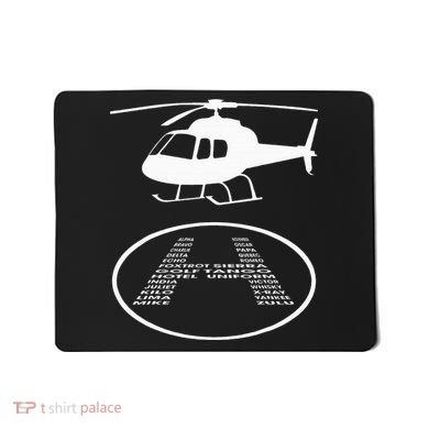 Funny Helicopter Phonetic Alphabet Pilot Aviation Pun Outfit Mousepad