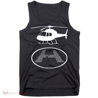 Funny Helicopter Phonetic Alphabet Pilot Aviation Pun Outfit Tank Top