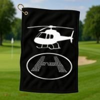Funny Helicopter Phonetic Alphabet Pilot Aviation Pun Outfit Golf Towel thumb 1