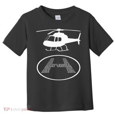 Funny Helicopter Phonetic Alphabet Pilot Aviation Pun Outfit Toddler T-Shirt