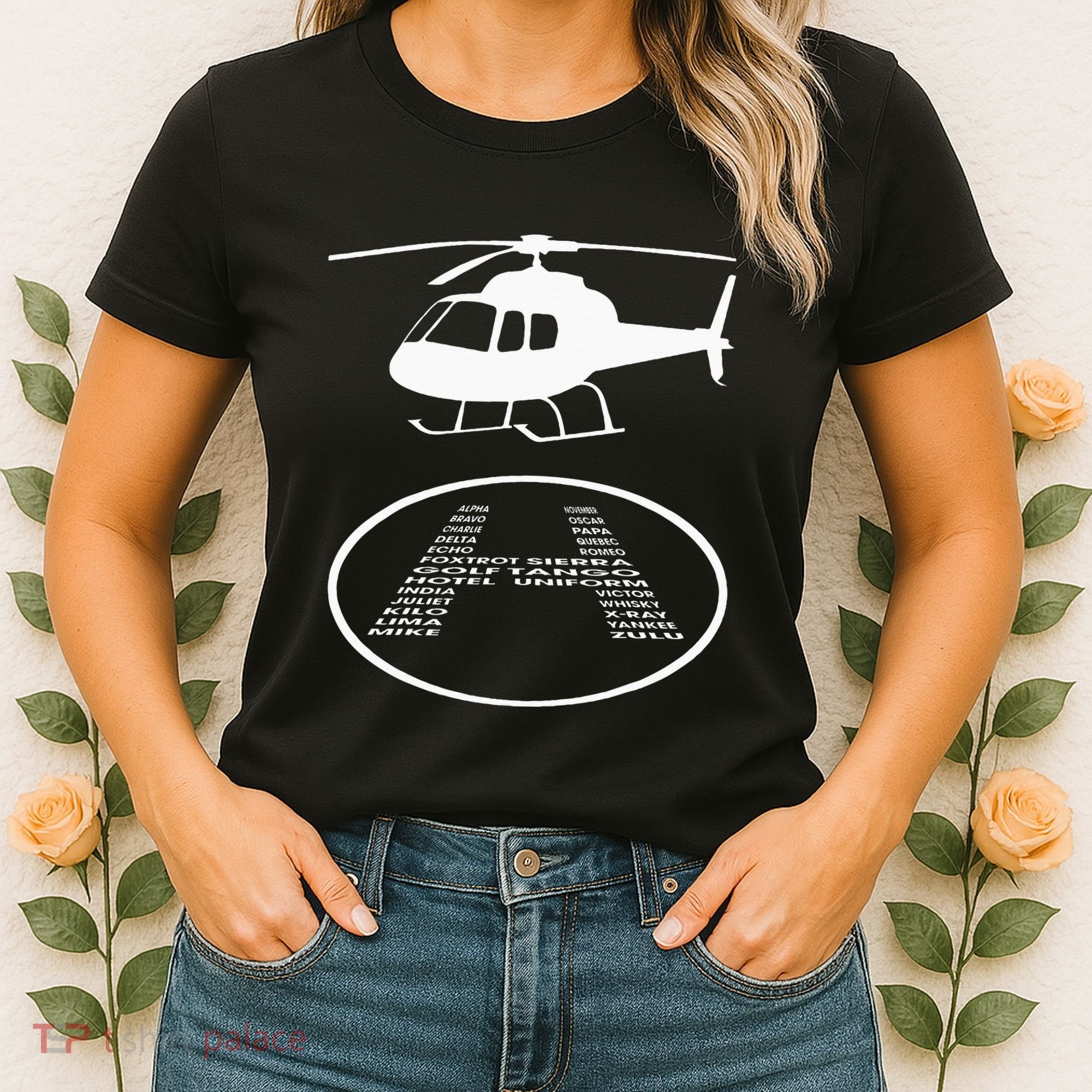 Funny Helicopter Phonetic Alphabet Pilot Aviation Pun Outfit Women's T-Shirt