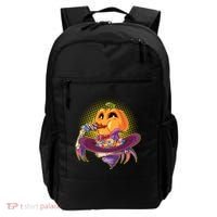 Funny Halloween Pumpkin Head Eating Candy Backpack thumb 0