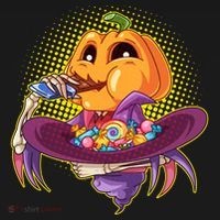 Funny Halloween Pumpkin Head Eating Candy Backpack thumb 2