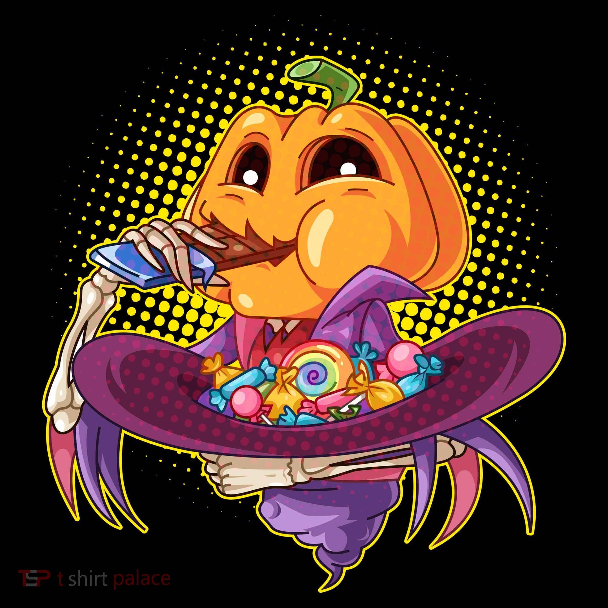 Funny Halloween Pumpkin Head Eating Candy Coffee Mug