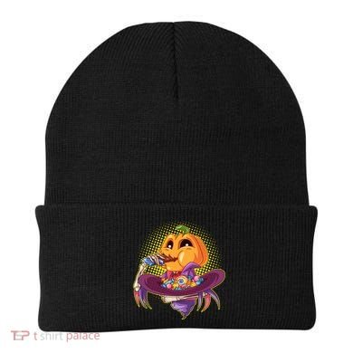 Funny Halloween Pumpkin Head Eating Candy Beanie