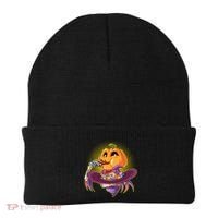Funny Halloween Pumpkin Head Eating Candy Beanie thumb 0