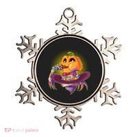 Funny Halloween Pumpkin Head Eating Candy Ornament thumb 0