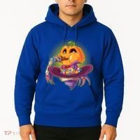 Funny Halloween Pumpkin Head Eating Candy Hoodie thumb 2