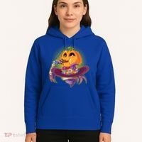 Funny Halloween Pumpkin Head Eating Candy Hoodie thumb 5