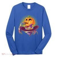 Funny Halloween Pumpkin Head Eating Candy Long Sleeve Shirt thumb 0