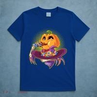 Funny Halloween Pumpkin Head Eating Candy T-Shirt thumb 5
