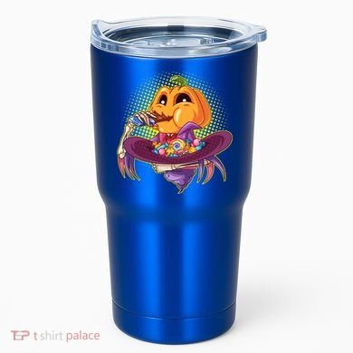 Funny Halloween Pumpkin Head Eating Candy Tumbler