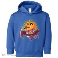 Funny Halloween Pumpkin Head Eating Candy Toddler Hoodie thumb 0