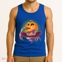 Funny Halloween Pumpkin Head Eating Candy Tank Top thumb 3